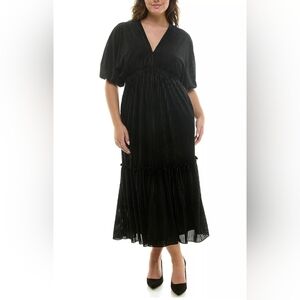 Taylor Smocked Waist Dolman Ruffle Dress